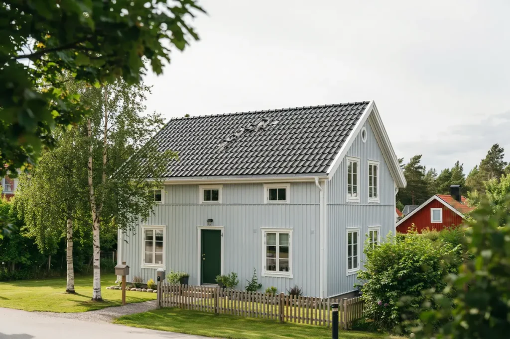 nyl ggning av betongpannor p villa i sundsvik vagnharad